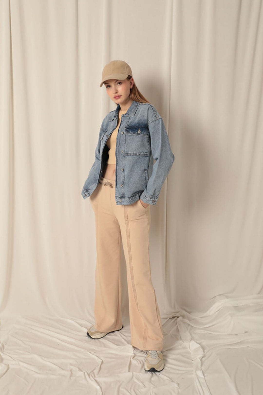 KKT Denim Fabric Embroidered Back Women's Blue Jacket - Barreiro