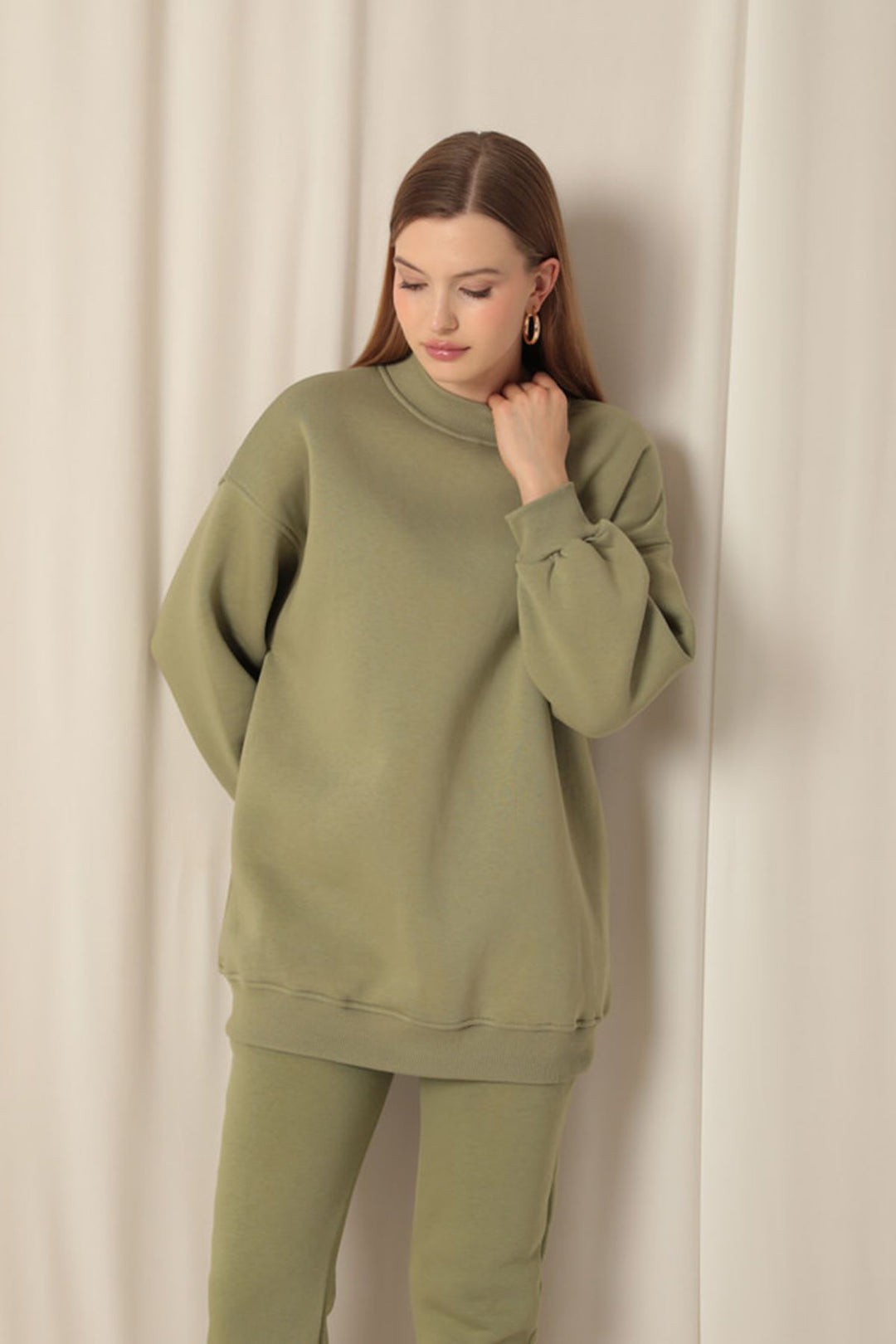 KKT Long Basic Women's Khaki Sweater - El Ejido