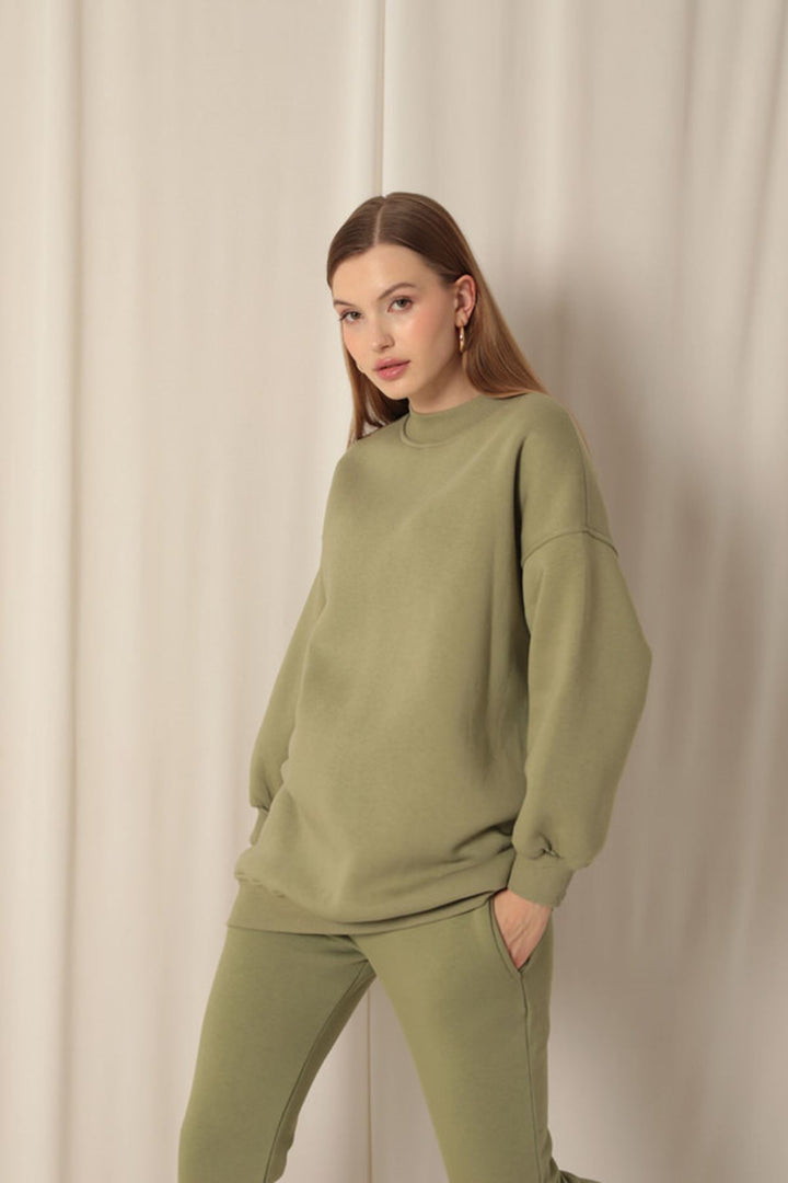 KKT Long Basic Women's Khaki Sweater - El Ejido