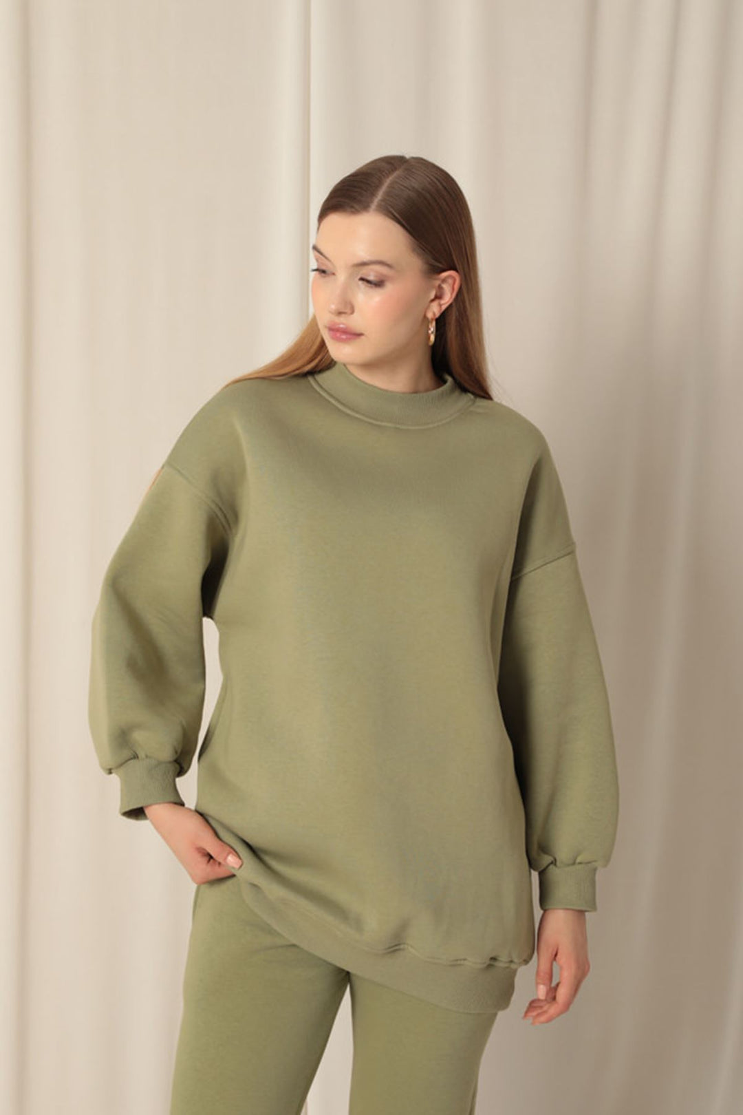 KKT Long Basic Women's Khaki Sweater - El Ejido