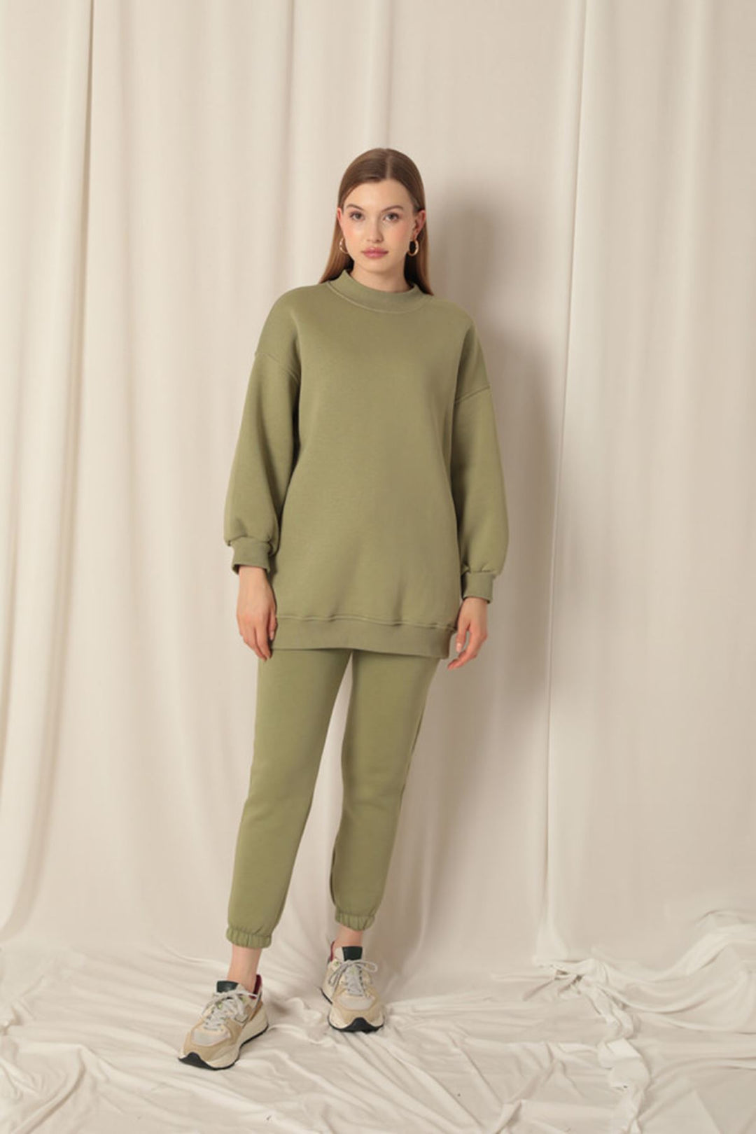 KKT Long Basic Women's Khaki Sweater - El Ejido