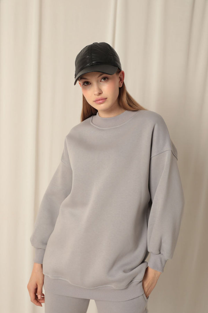 KKT Long Basic Women's Gray Sweater - Passaic