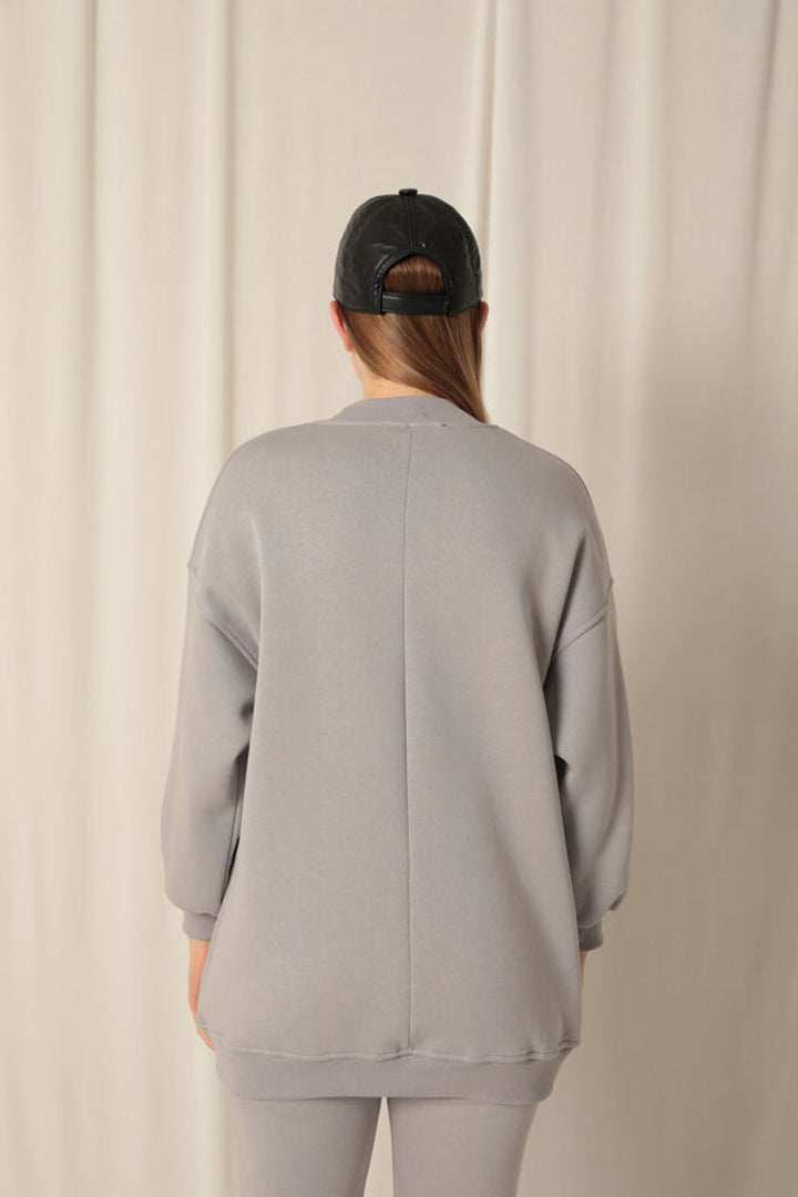 KKT Long Basic Women's Gray Sweater - Passaic