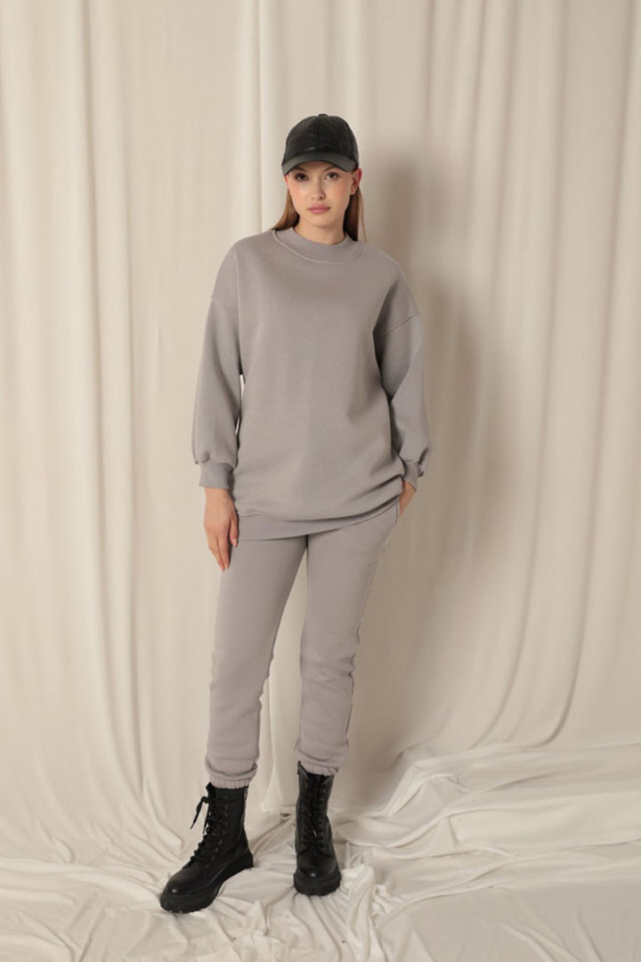 KKT Long Basic Women's Gray Sweater - Passaic
