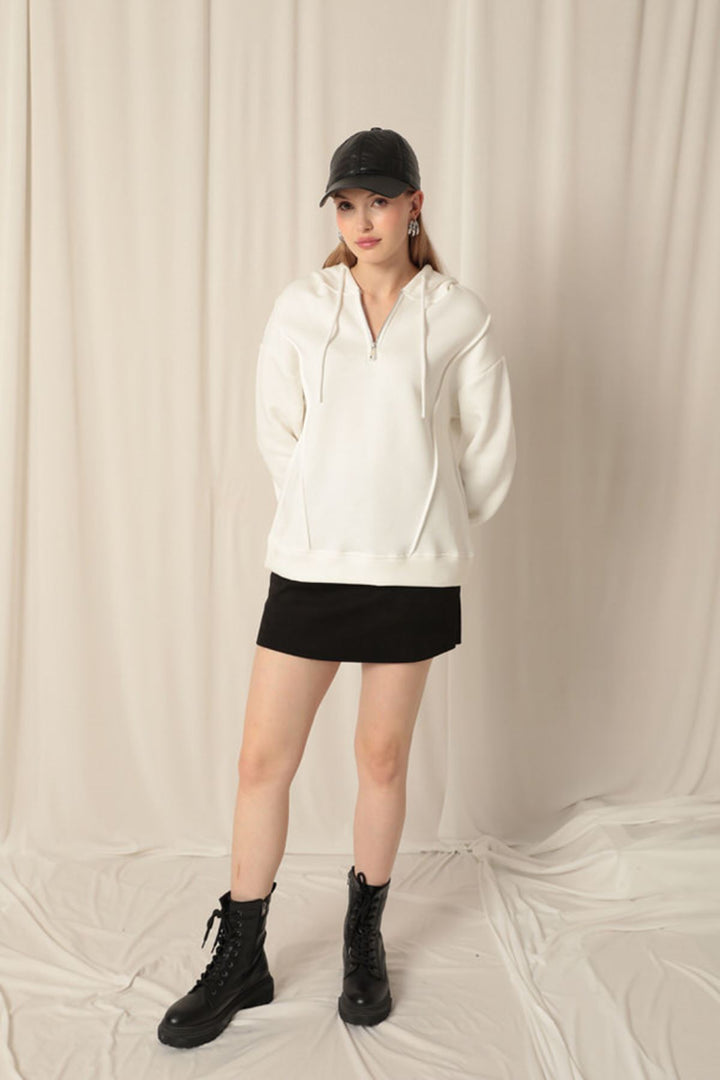 KKT Triple-Thread Zippered Women's Ecru Sweat - Abington