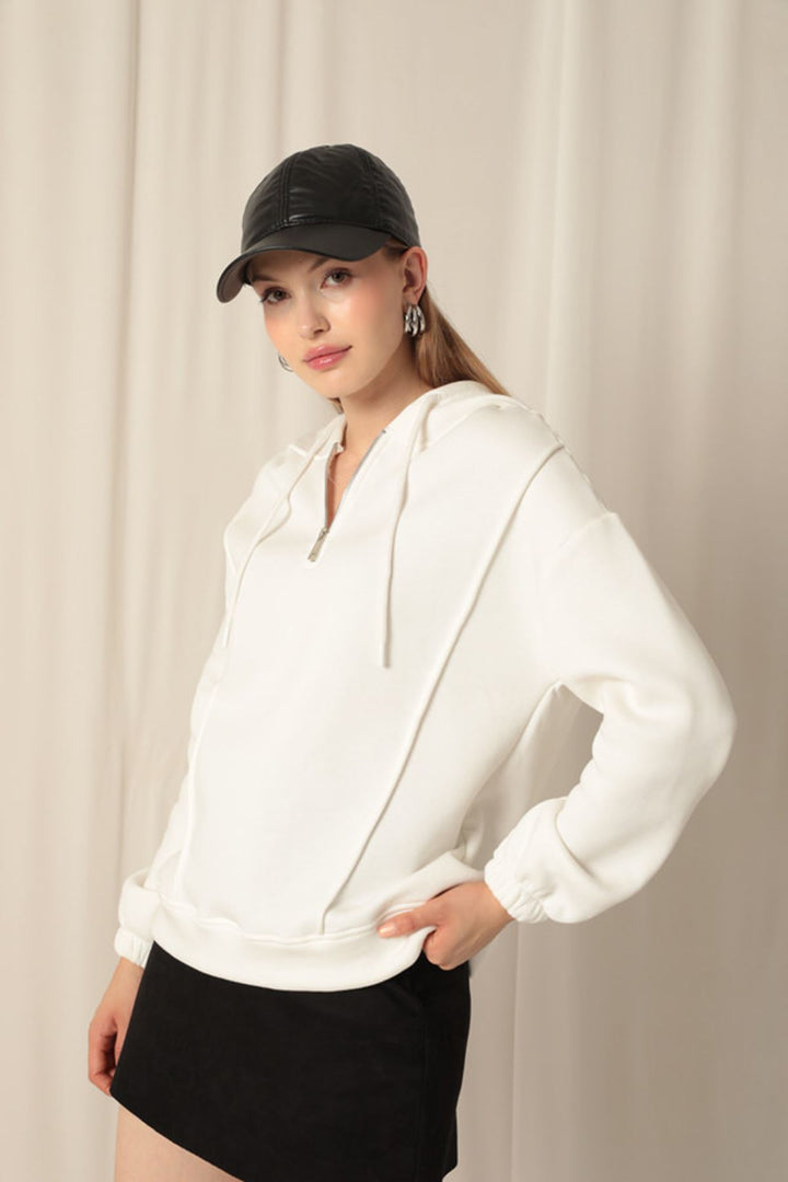 KKT Triple-Thread Zippered Women's Ecru Sweat - Abington