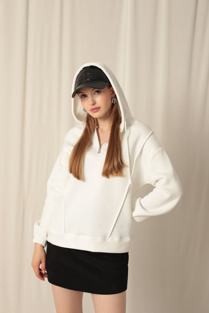 KKT Triple-Thread Zippered Women's Ecru Sweat - Abington