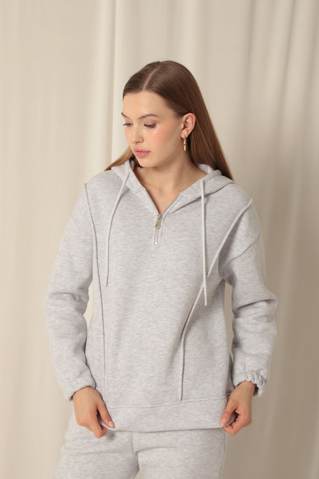 KKT Triple-Thread Zippered Women's Light Gray Sweat - High Point