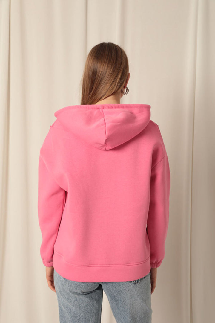 KKT Triple Fabric Zippered Women's Pink Sweater - Véroia