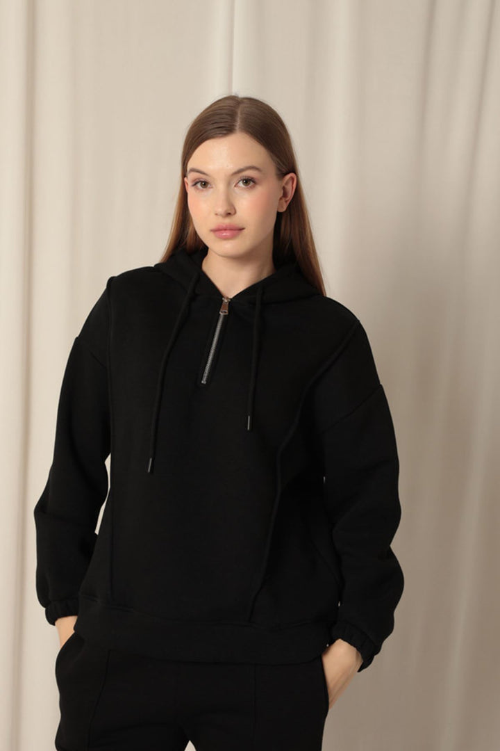 KKT Triple-Thread Zipper Women's Black Sweater - Hamilton
