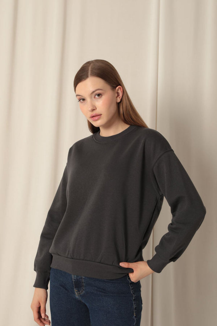 KKT Three Thread Fabric Basic Women's Anthracite Sweat - Deventer