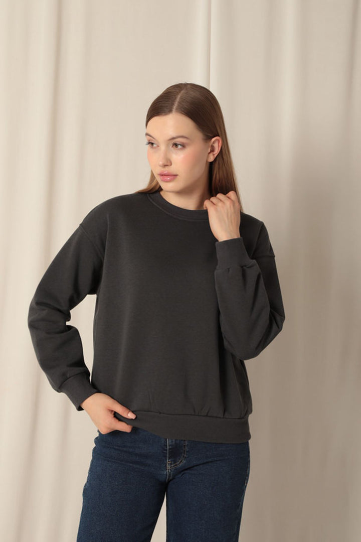 KKT Three Thread Fabric Basic Women's Anthracite Sweat - Deventer