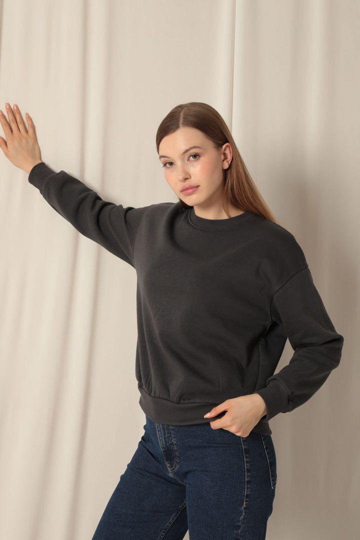 KKT Three Thread Fabric Basic Women's Anthracite Sweat - Deventer