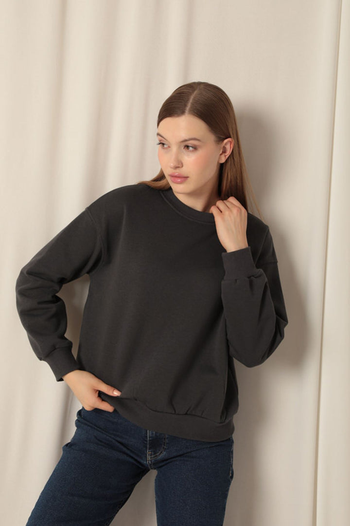 KKT Three Thread Fabric Basic Women's Anthracite Sweat - Deventer