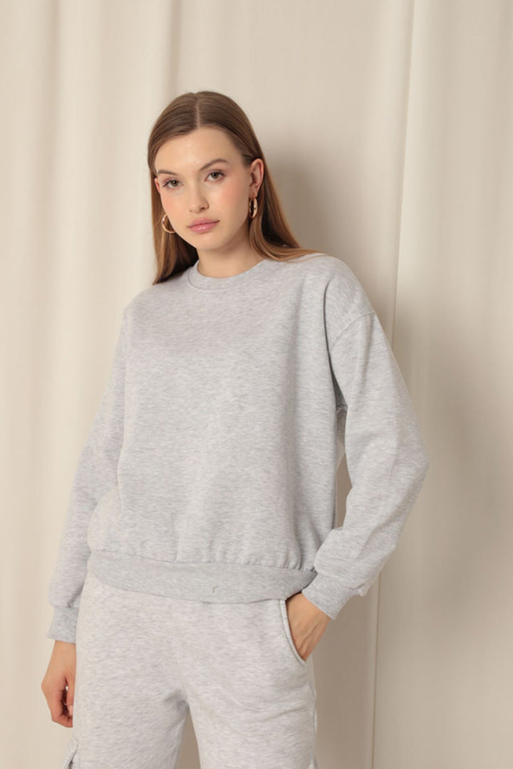 KKT Three Thread Fabric Basic Women's Gray Sweat - Macuspana