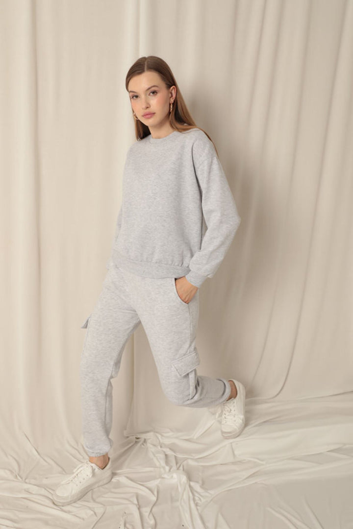 KKT Three Thread Fabric Basic Women's Gray Sweat - Macuspana