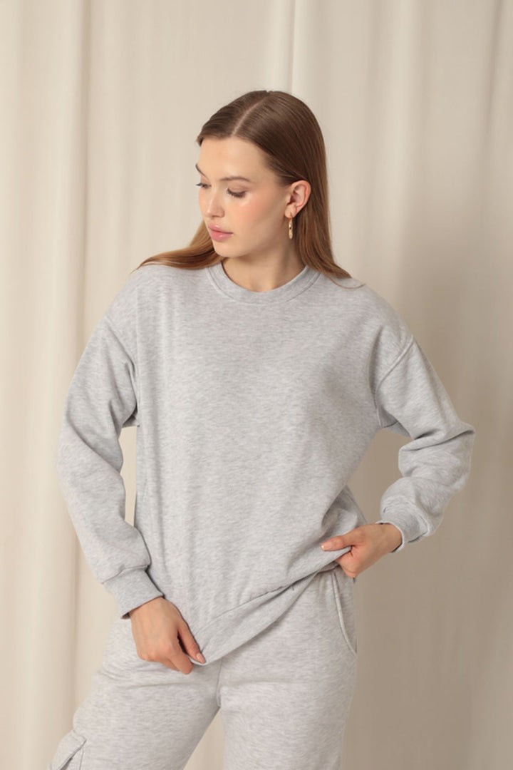 KKT Three Thread Fabric Basic Women's Gray Sweat - Macuspana