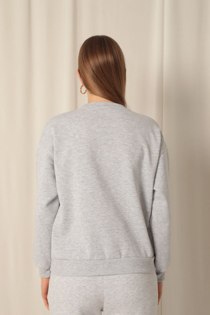 KKT Three Thread Fabric Basic Women's Gray Sweat - Macuspana