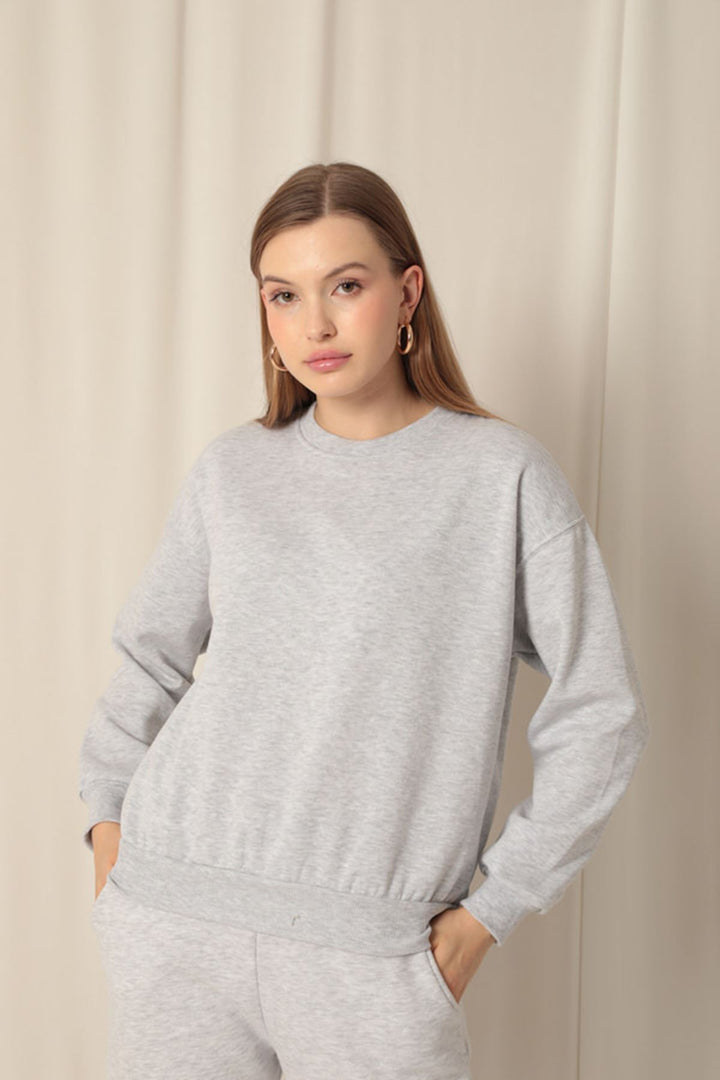 KKT Three Thread Fabric Basic Women's Gray Sweat - Macuspana