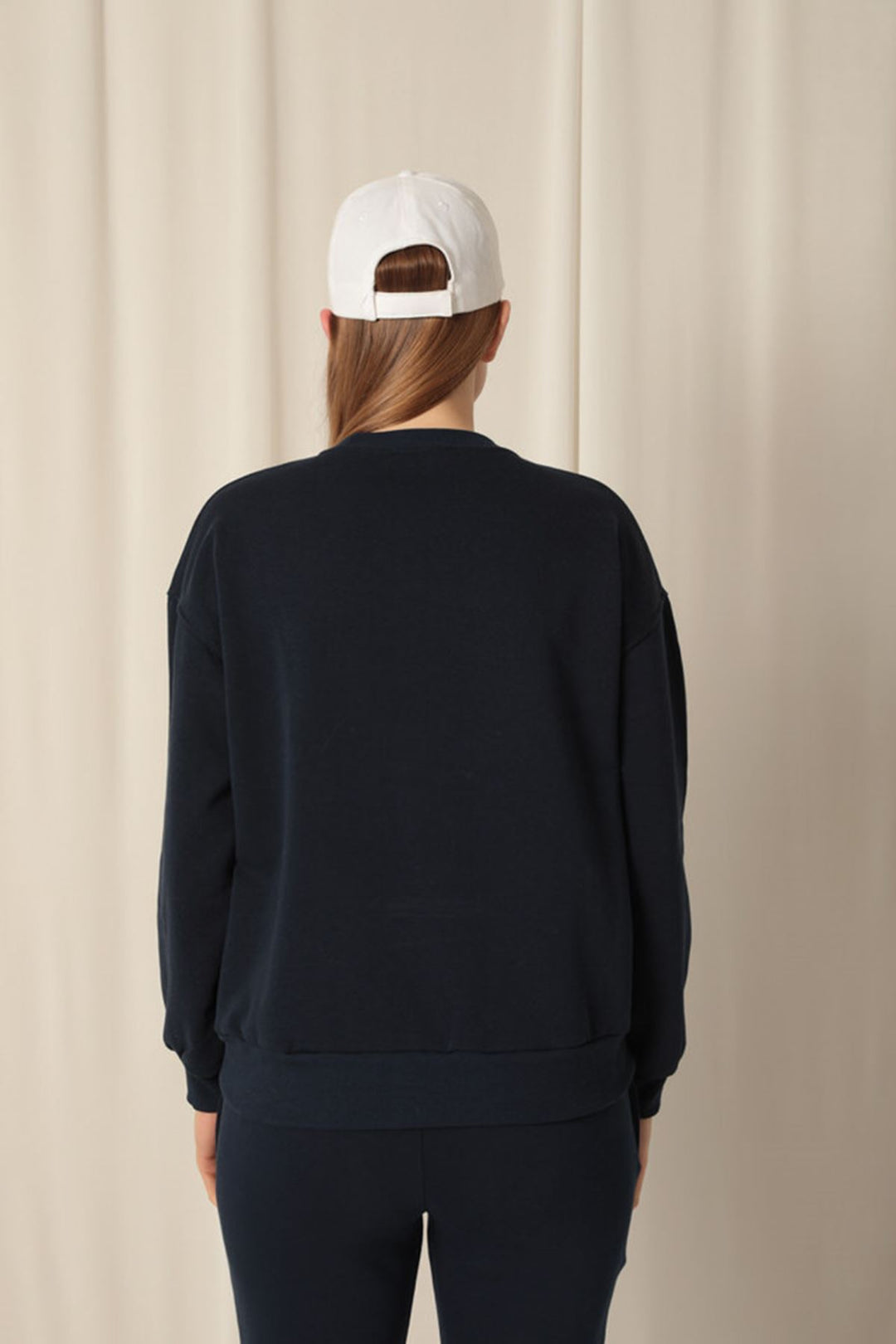 KKT Three Thread Fabric Basic Women's Navy Blue Sweat - Bron