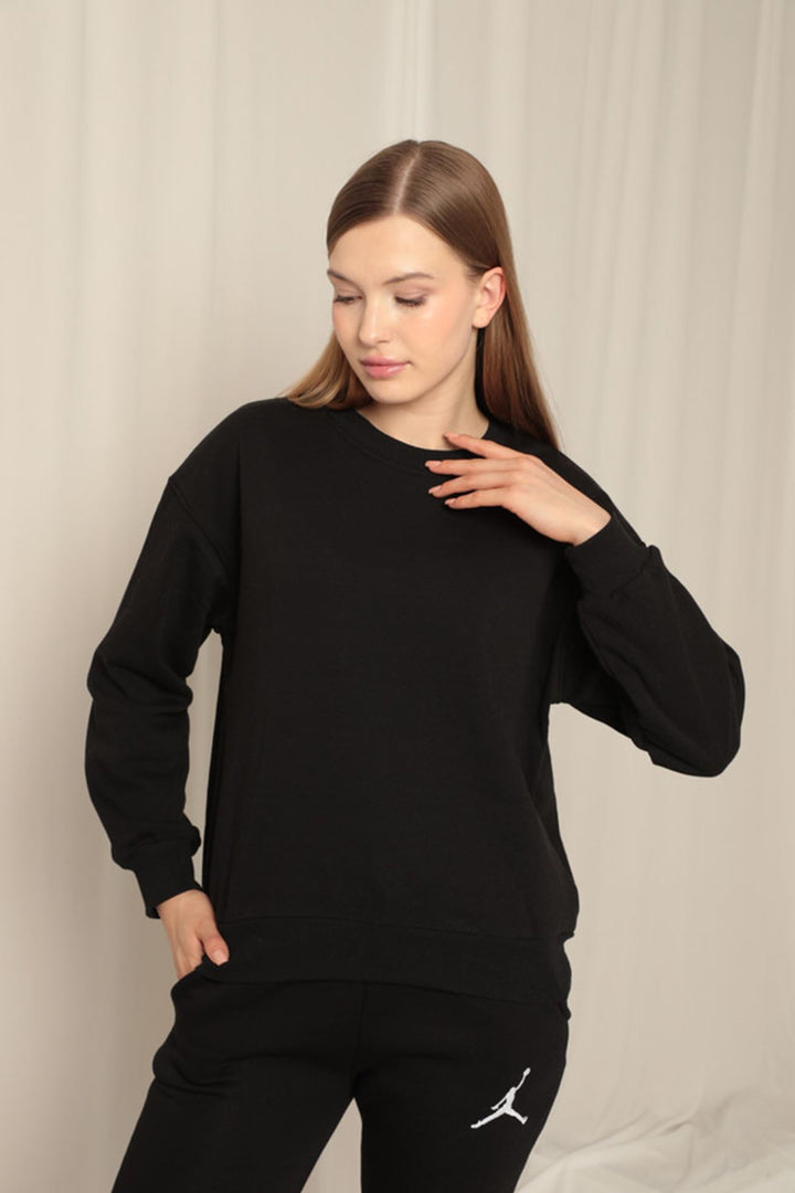 KKT Three Thread Fabric Basic Women's Black Sweat - Coral Gables