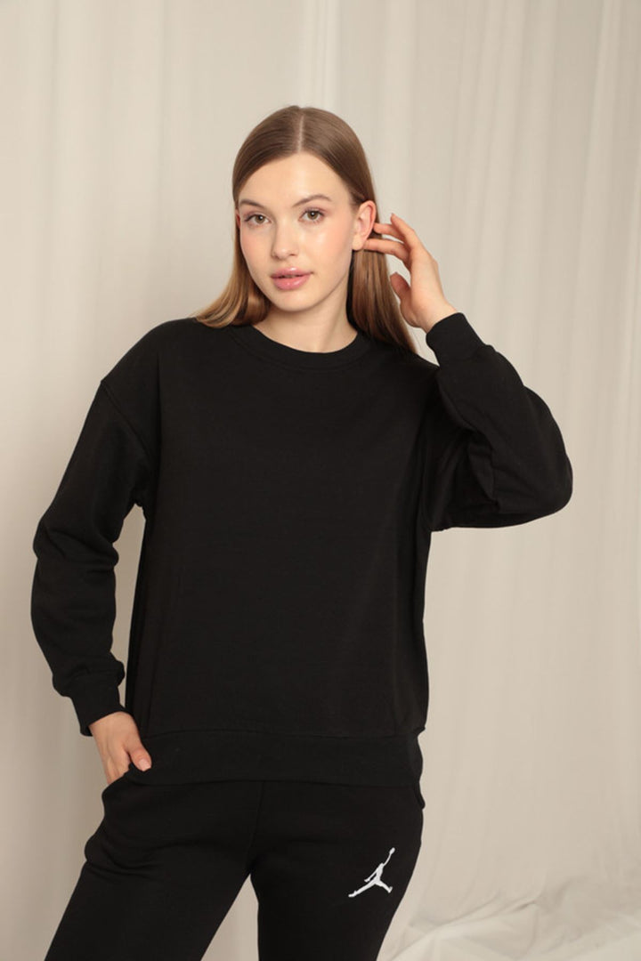 KKT Three Thread Fabric Basic Women's Black Sweat - Coral Gables