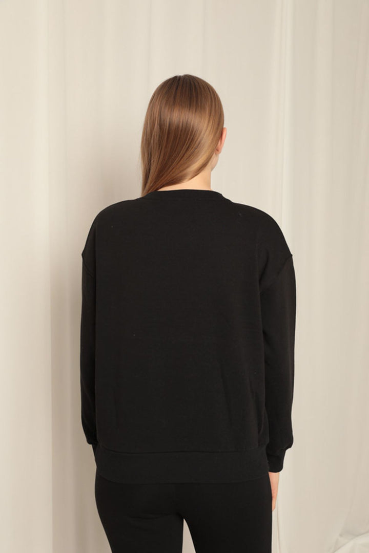 KKT Three Thread Fabric Basic Women's Black Sweat - Coral Gables