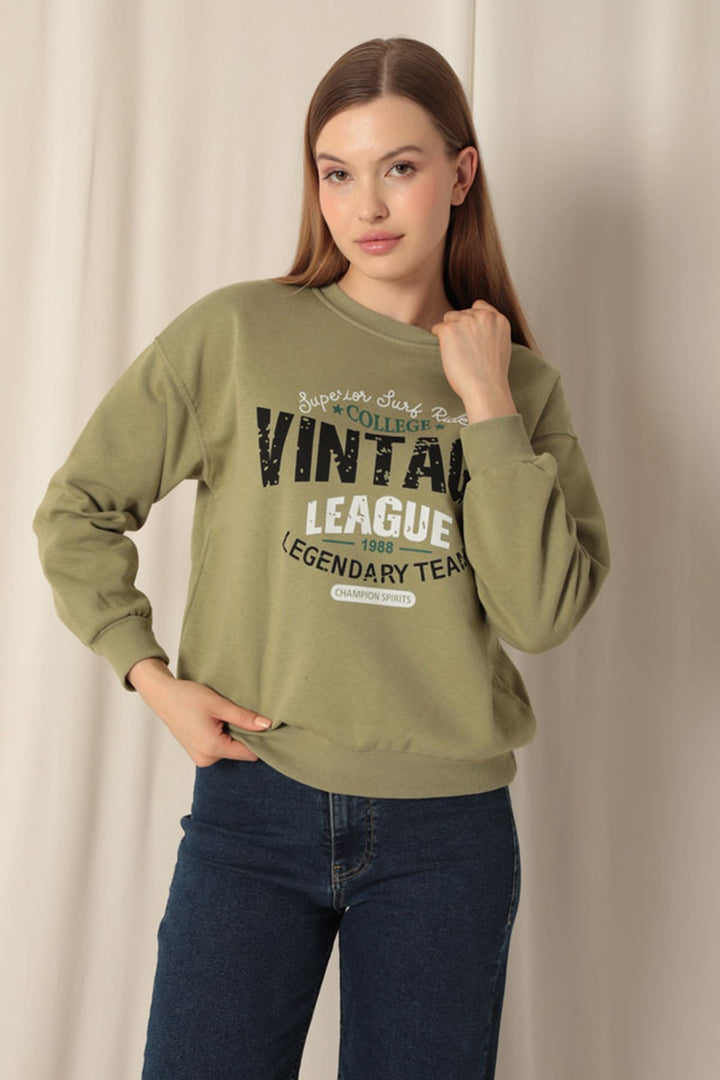 KKT Three Thread Fabric Women's Khaki Sweat - White Rock