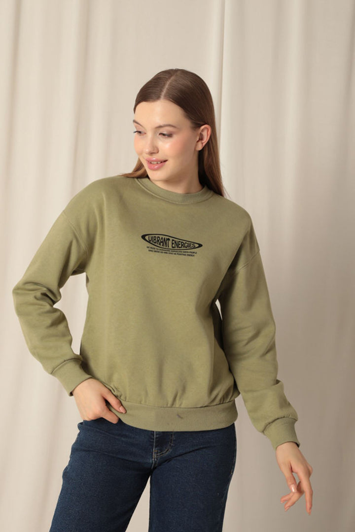 KKT Three Thread Fabric Printed Women's Khaki Sweat - Weymouth