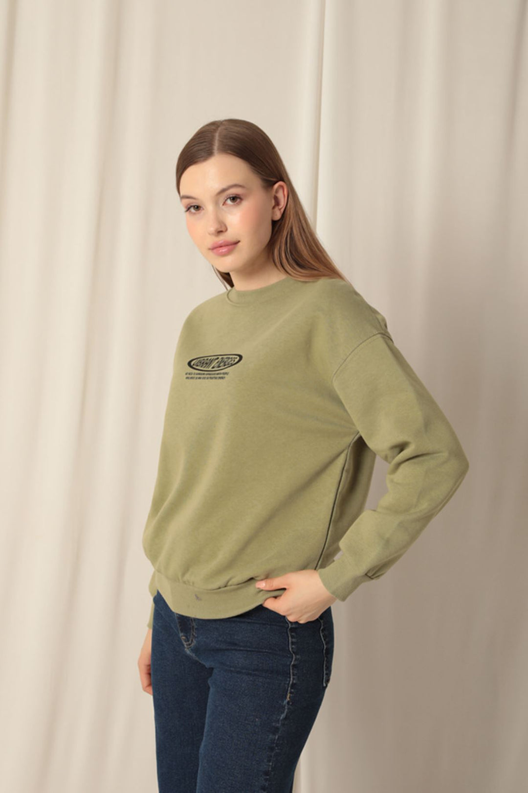KKT Three Thread Fabric Printed Women's Khaki Sweat - Weymouth