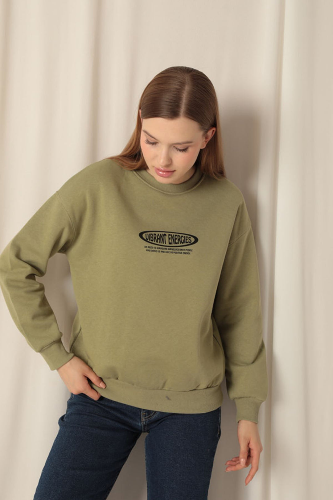 KKT Three Thread Fabric Printed Women's Khaki Sweat - Weymouth