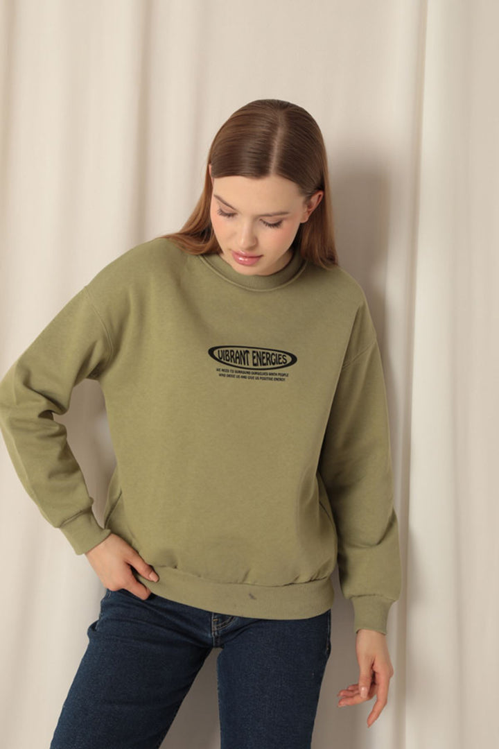 KKT Three Thread Fabric Printed Women's Khaki Sweat - Weymouth