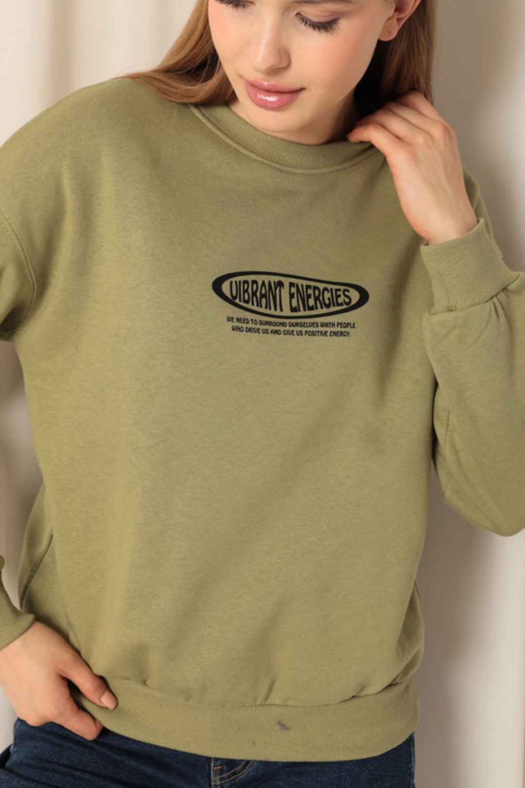 KKT Three Thread Fabric Printed Women's Khaki Sweat - Weymouth