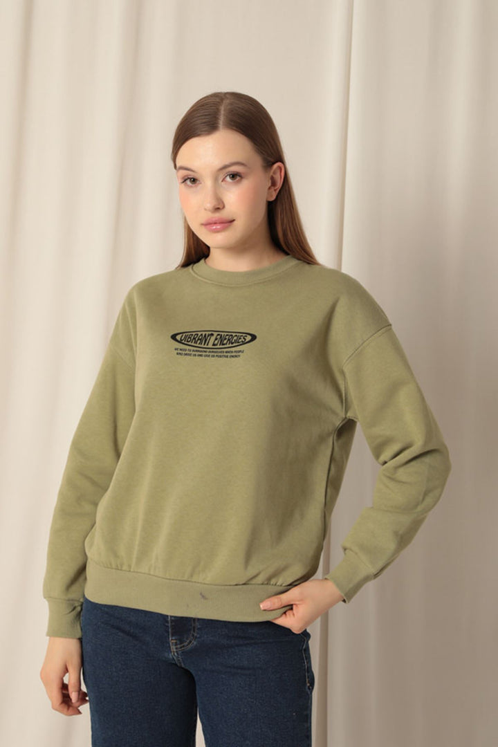 KKT Three Thread Fabric Printed Women's Khaki Sweat - Weymouth