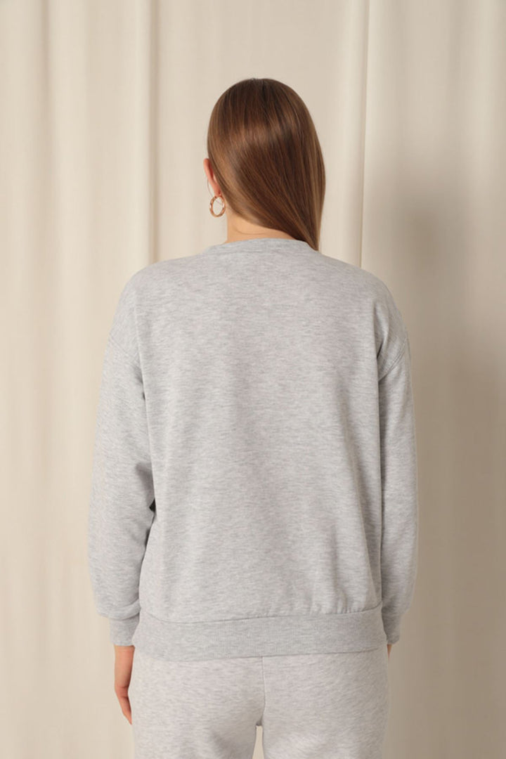 KKT Three Thread Fabric Printed Women's Gray Sweat - Neu-Ulm