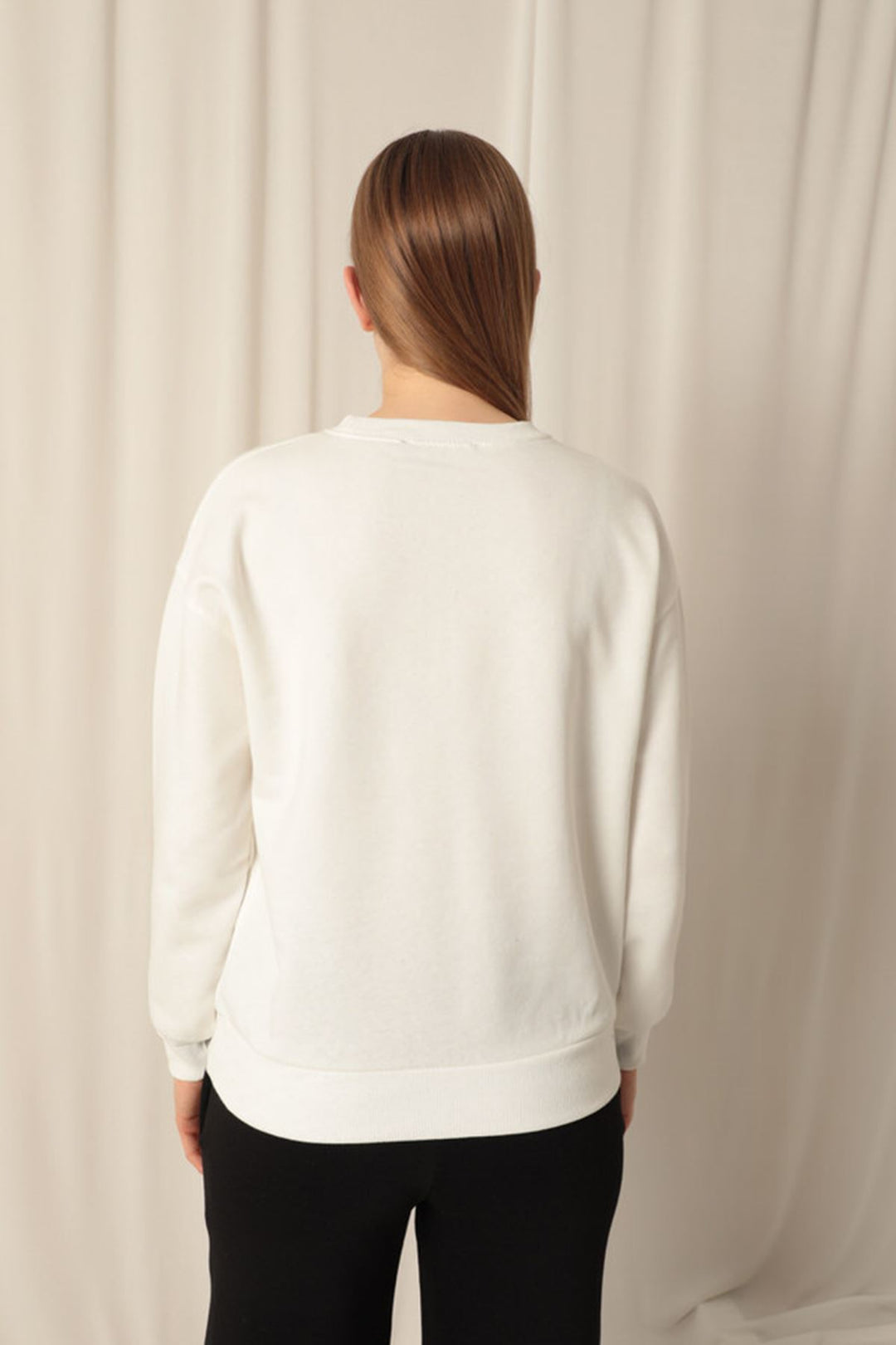 KKT Three Thread Fabric Printed Women's Ecru Sweat - Sayreville