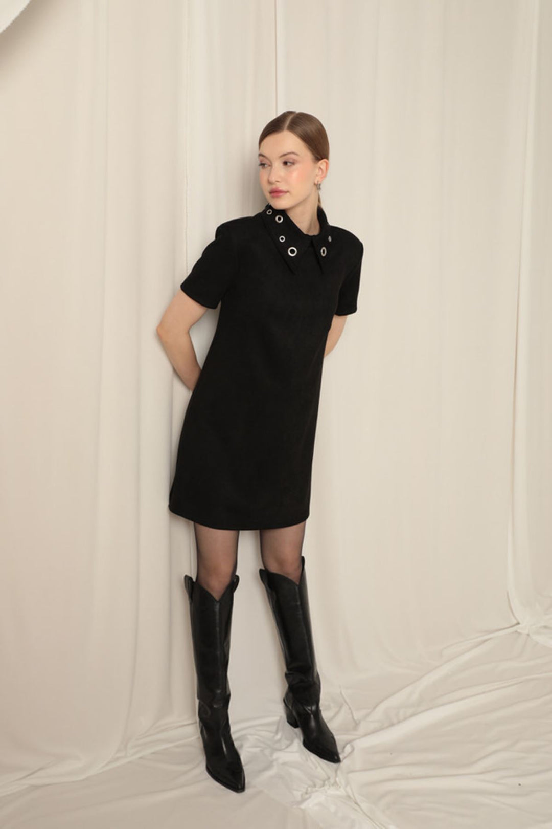 KKT Suede Fabric Black Dress - Chimalhuacán