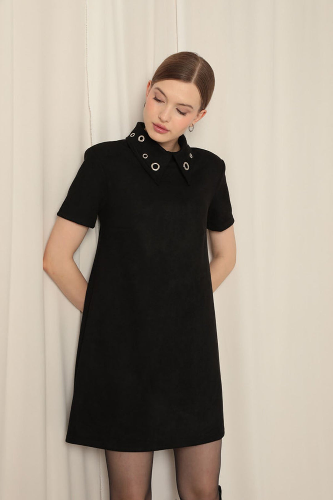 KKT Suede Fabric Black Dress - Chimalhuacán