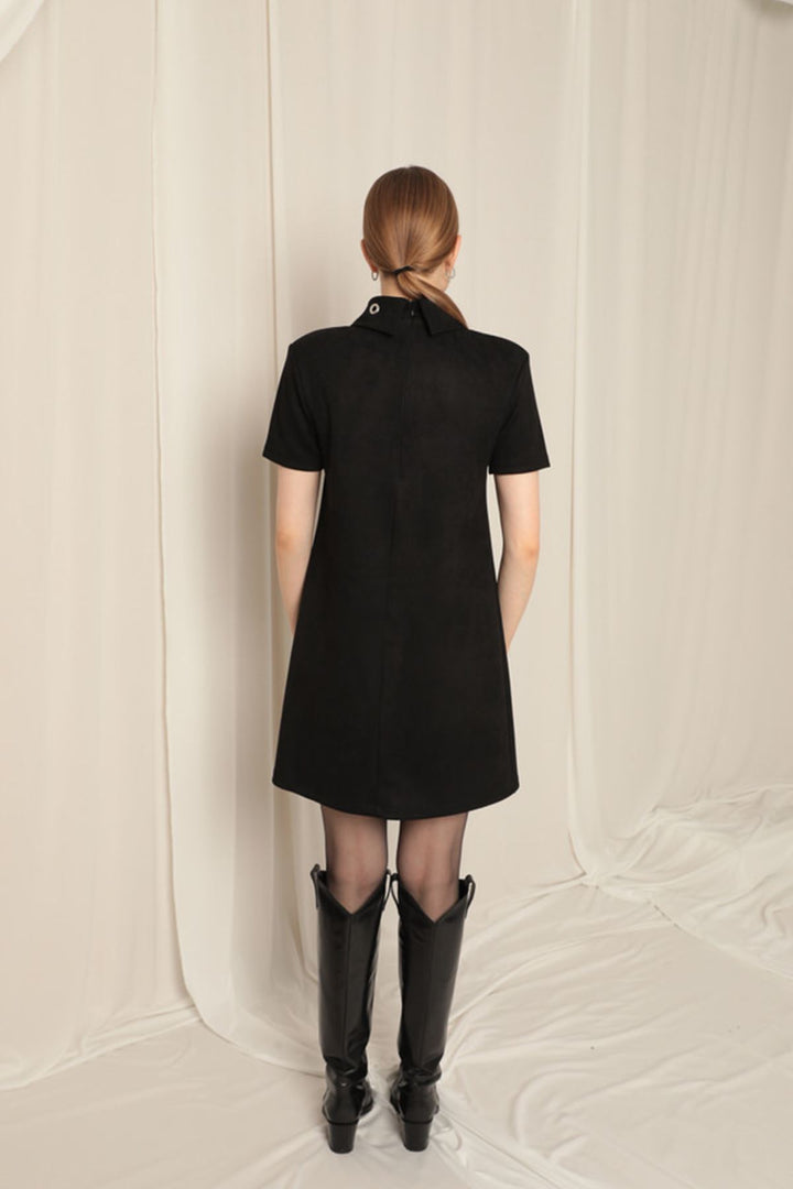 KKT Suede Fabric Black Dress - Chimalhuacán