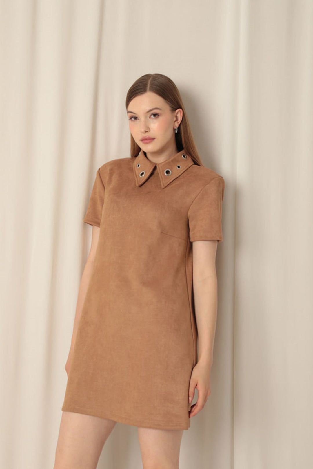 KKT Suede Fabric Beige Dress - Randallstown