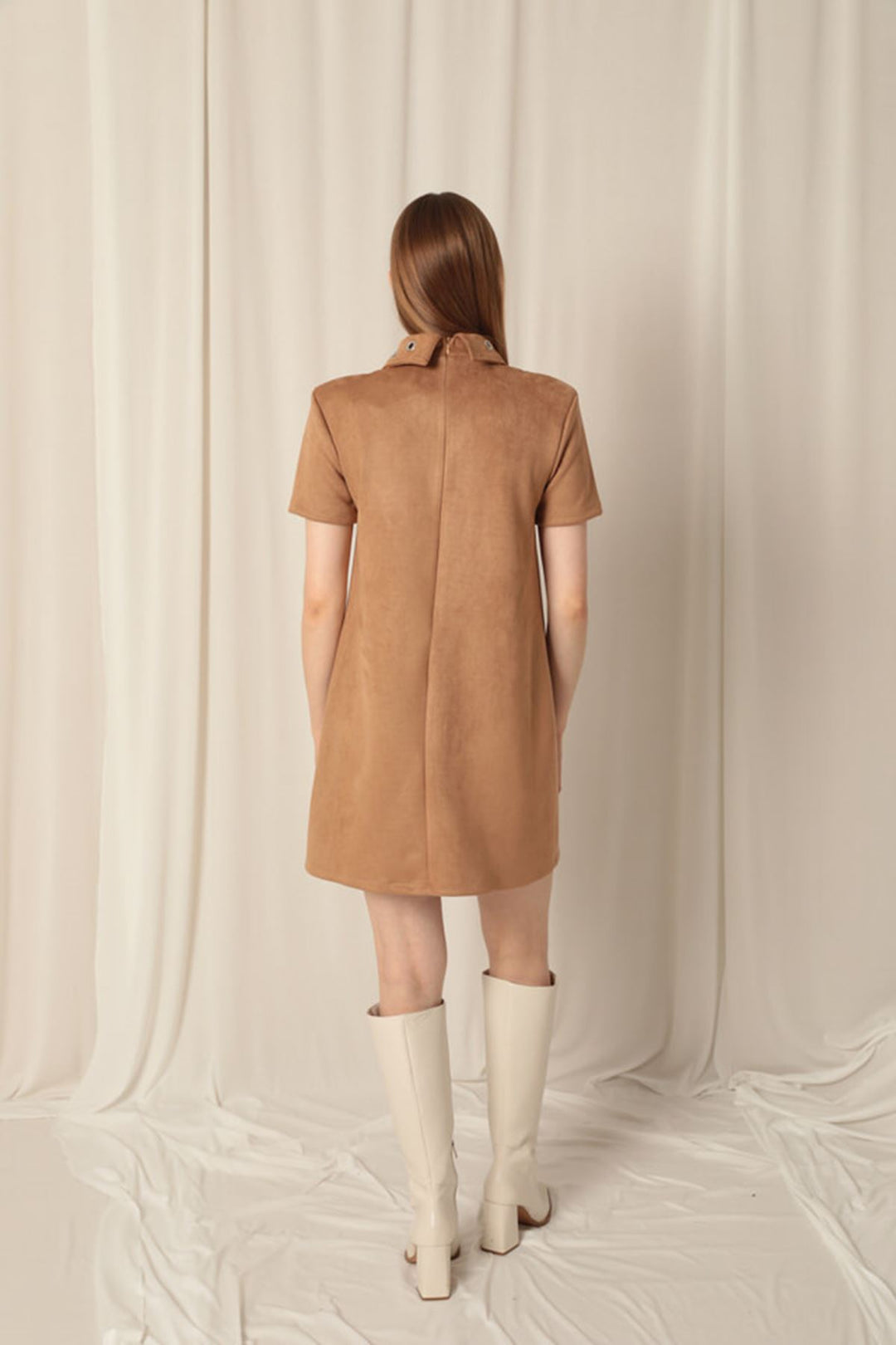 KKT Suede Fabric Beige Dress - Randallstown