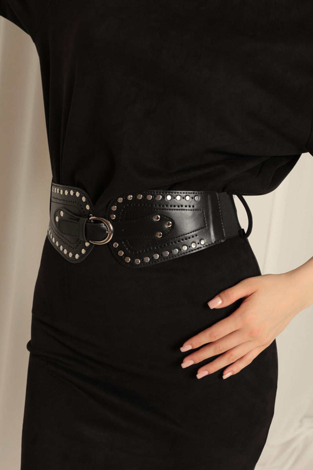 KKT Black Dress with Suede Fabric Belt - Lausanne