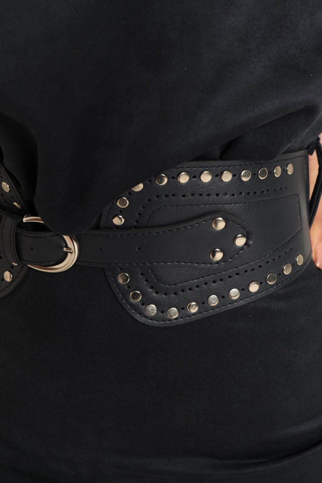 KKT Navy Blue Dress with Suede Fabric Belt - Alcalá de Guadaira