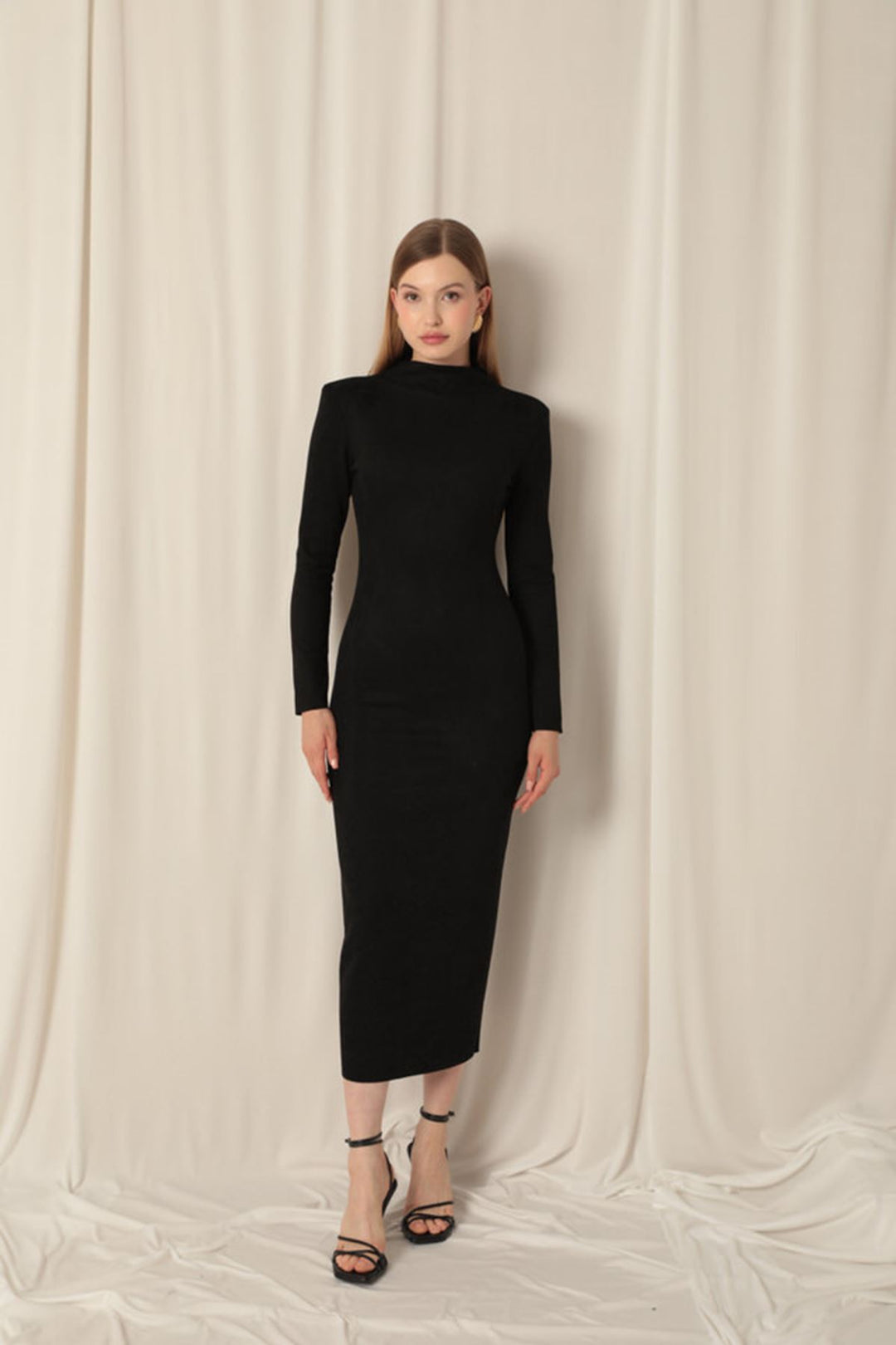 KKT Suede Fabric Leopard Black Dress - Wuppertal