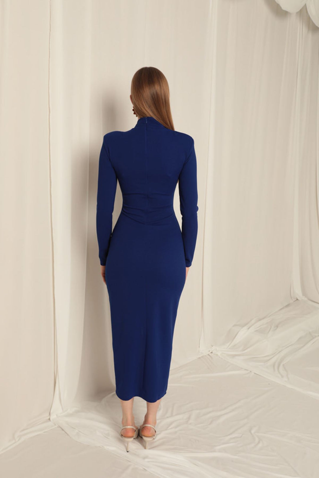 KKT Crepe Fabric Tied Saxe Dress - Conroe