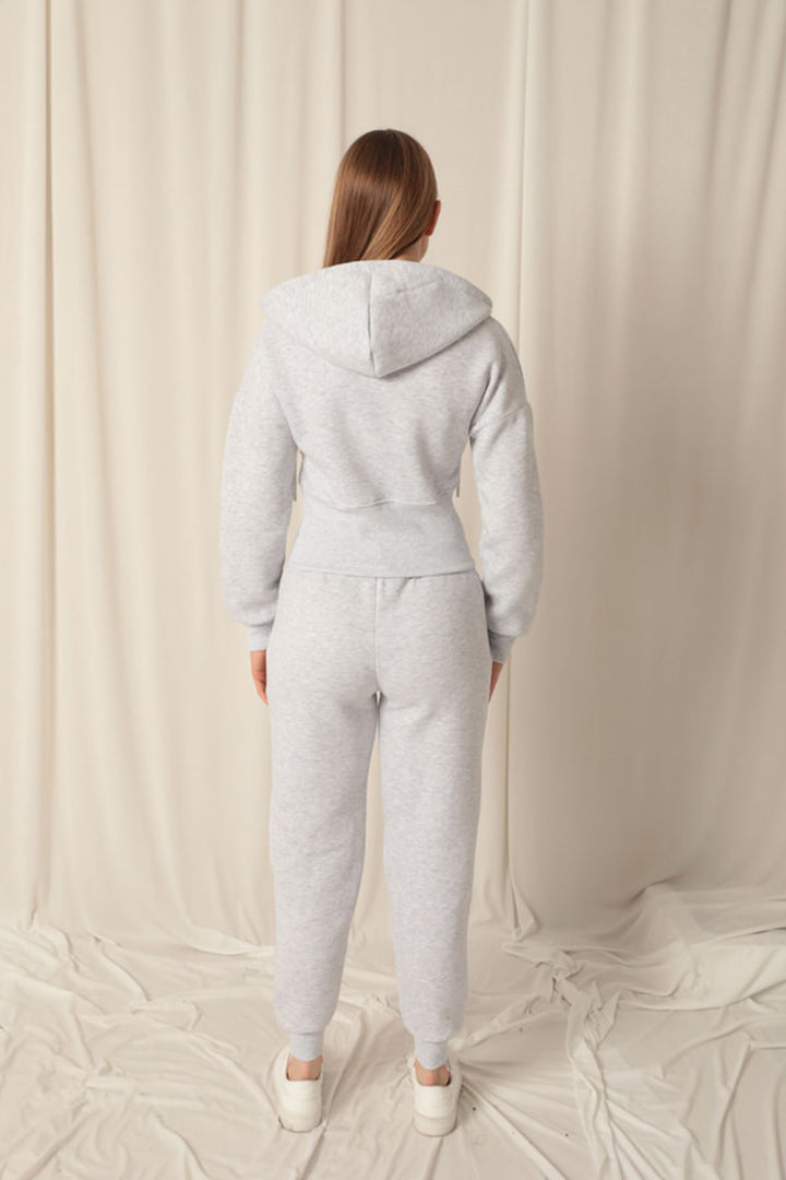 KKT Three Thread Fabric Zippered Women's Beige Suit - Romeoville