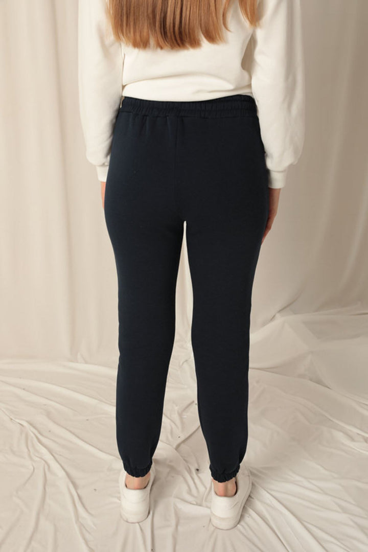 KKT Embroidered Women's Navy Blue Tracksuit with Elastic Waistband - Monterey Park