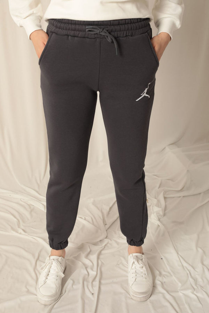KKT Embroidered Women's Anthracite Tracksuit with Elastic Waistband - Heroica Nogales
