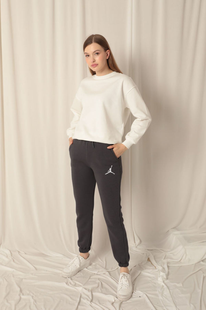 KKT Embroidered Women's Anthracite Tracksuit with Elastic Waistband - Heroica Nogales