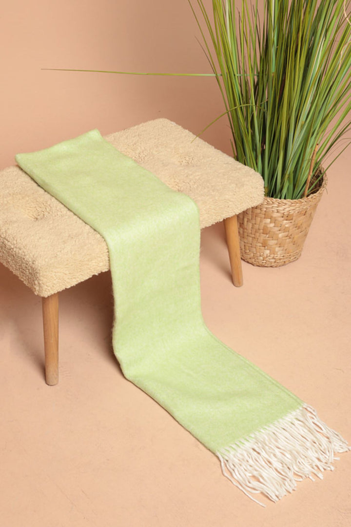 KKT Women's Thick Plain Boucle Pistachio Green Shawl - Balingen